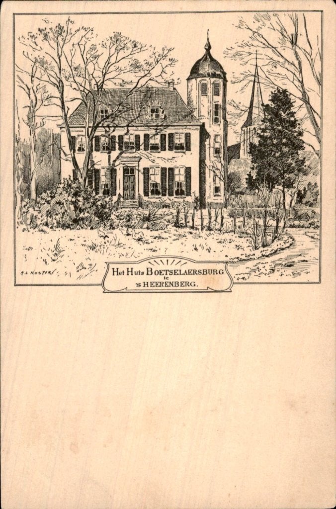 s-Heerenberg - Huis Boetselaersburg - tekening, Ophalen of Verzenden, Voor 1920, Ongelopen, Gelderland
