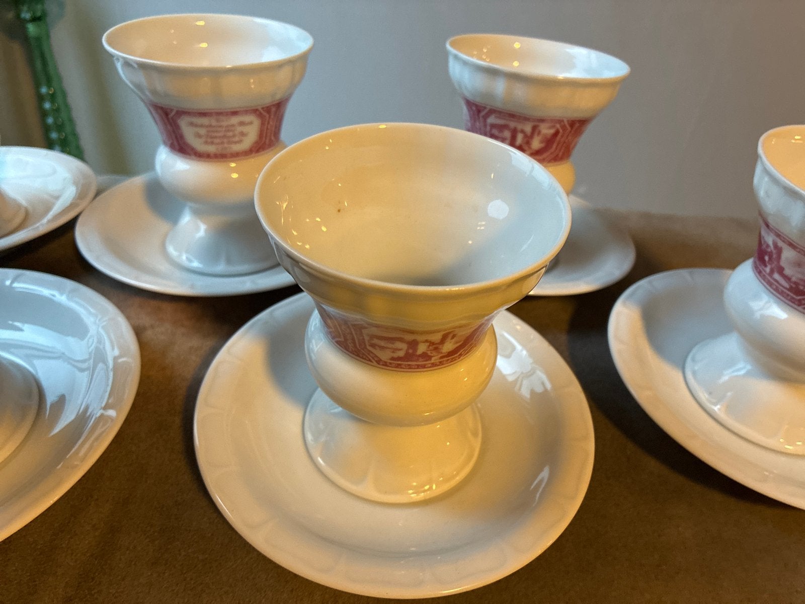 6 x Antieke porseleinen dessertcoupes Heinrich Porzellan, Ophalen of Verzenden