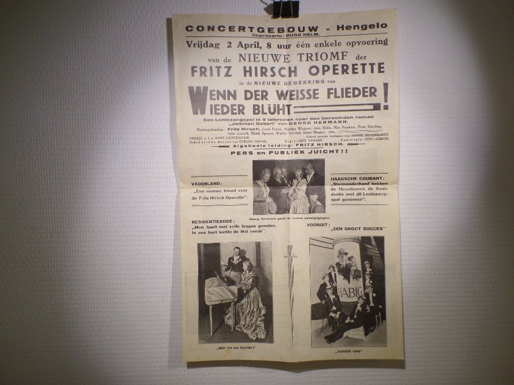 Poster, Fritz Hirsch, Concertgebouw Hengelo, Vintage-(#9182), Ophalen of Verzenden, A1 t/m A3, Overige onderwerpen, Rechthoekig Staand