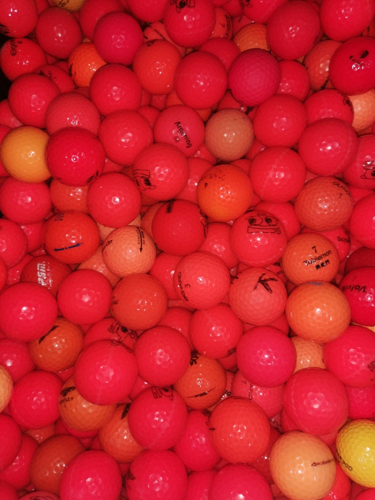 oranje rode golfballen 100 stuks, Ophalen of Verzenden, Bal(len)