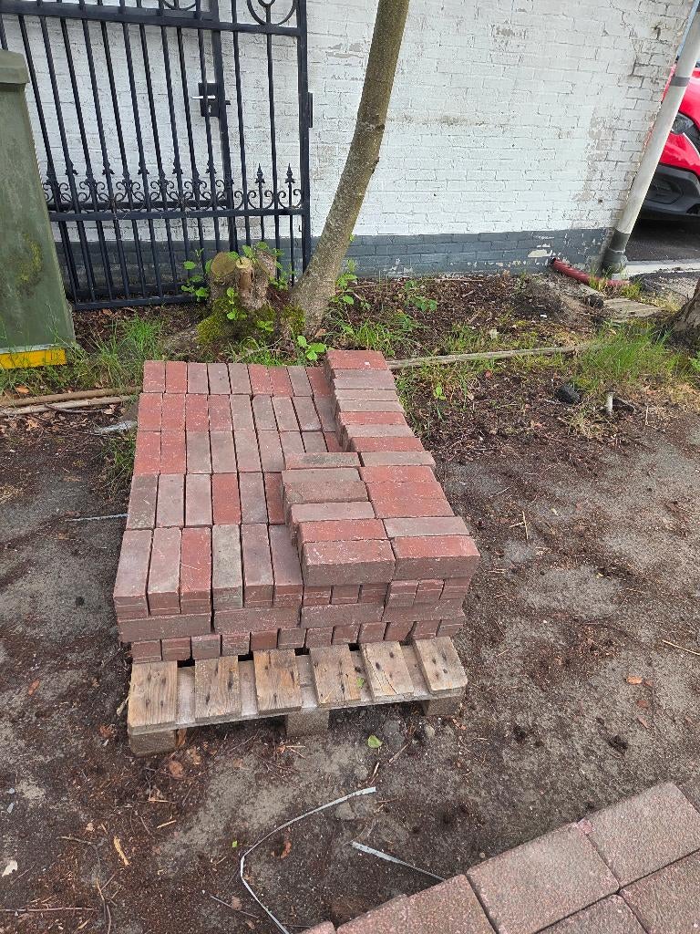 Gebakken 7 duimers, Tuin en Terras, Tegels en Klinkers, Ophalen, Gebruikt, Keramiek, Klinkers