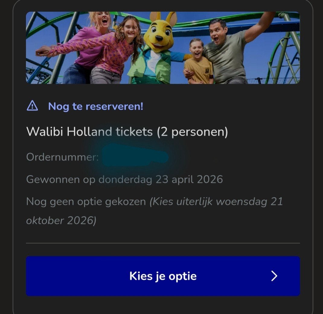 2x kaartjes Walibi, Twee personen, Ticket of Toegangskaart