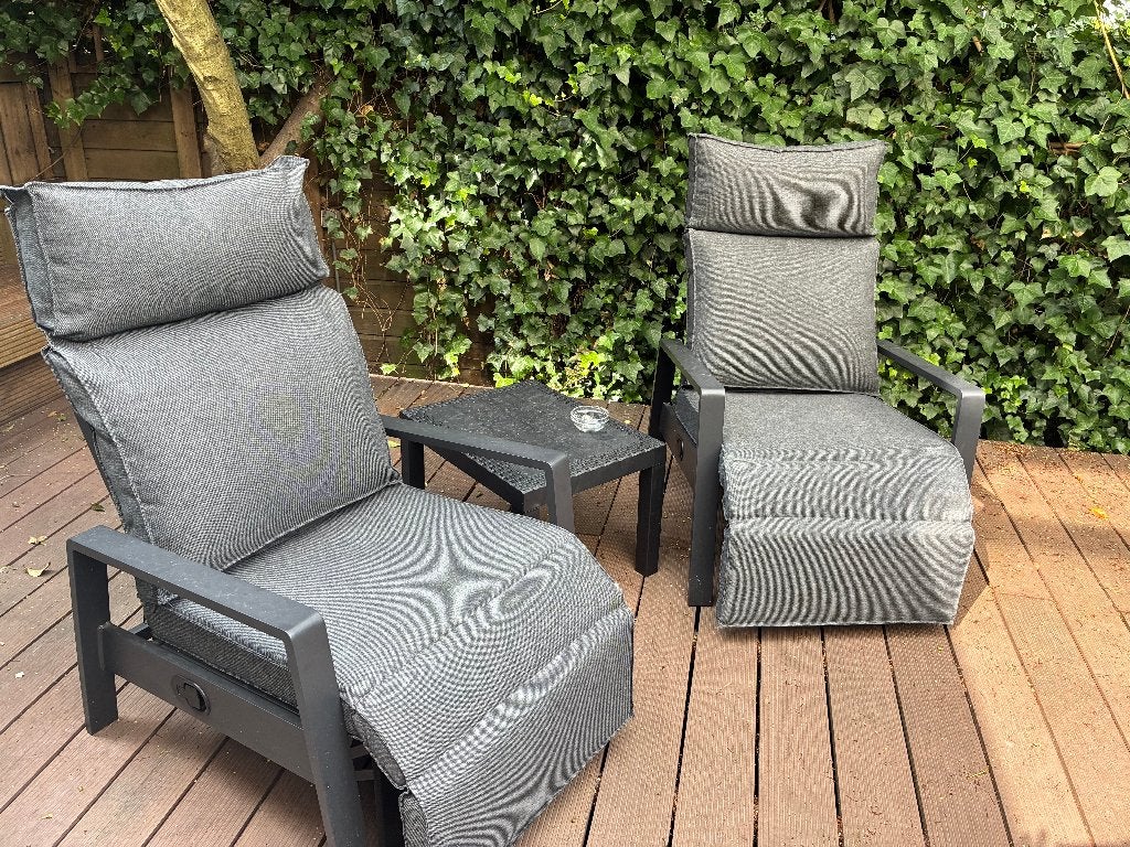 Lekkere Tuinstoelen / Loungers (verstelbaar), Ophalen, Zo goed als nieuw, Aluminium, Verstelbaar