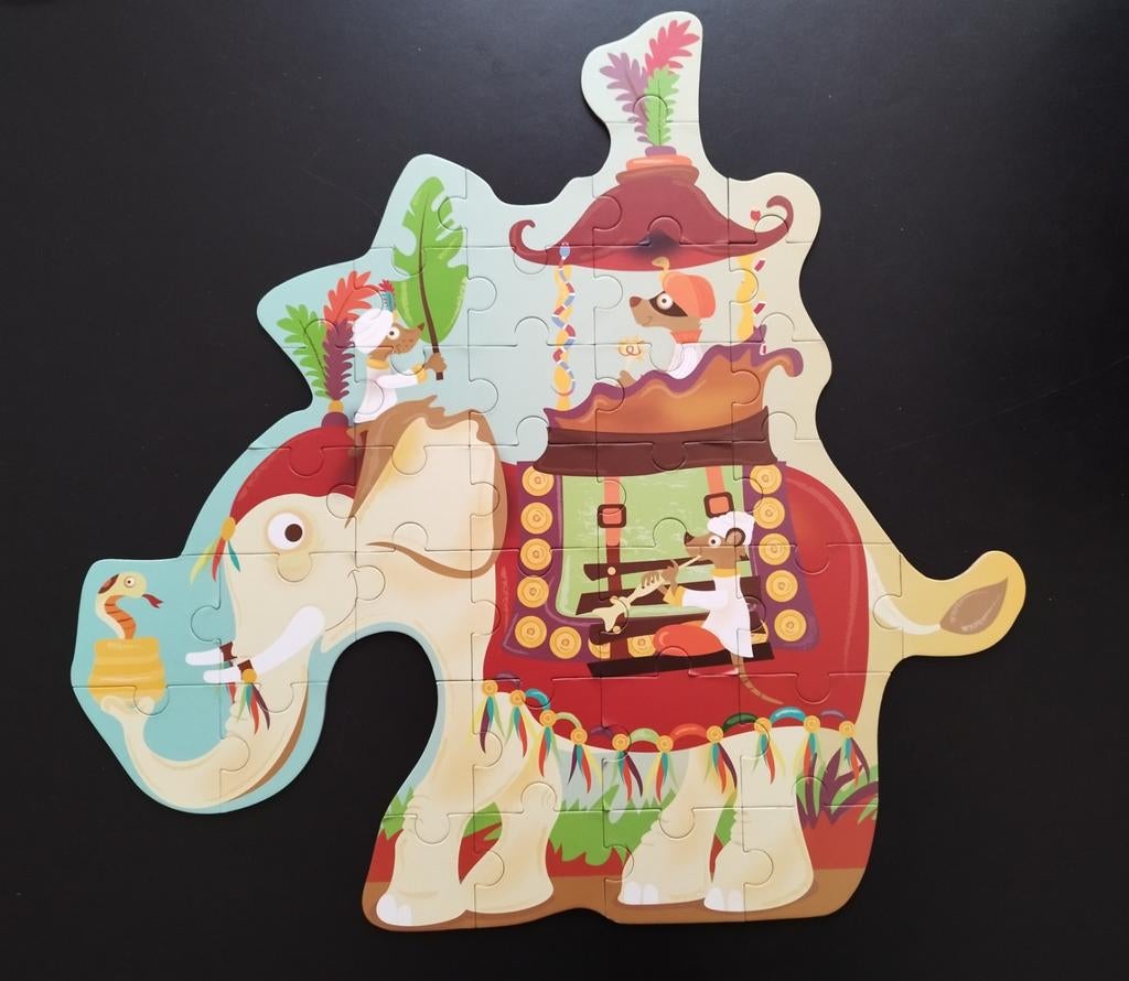 Scratch puzzel olifant 37 stukjes, Ophalen of Verzenden, Zo goed als nieuw, Zilver, Overige materialen