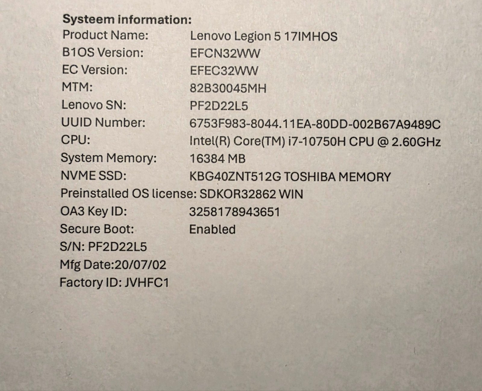 Foto 10 van Lenovo Legion 5 17IMH05 Gaming Laptop - i7-10750H, 16GB RAM