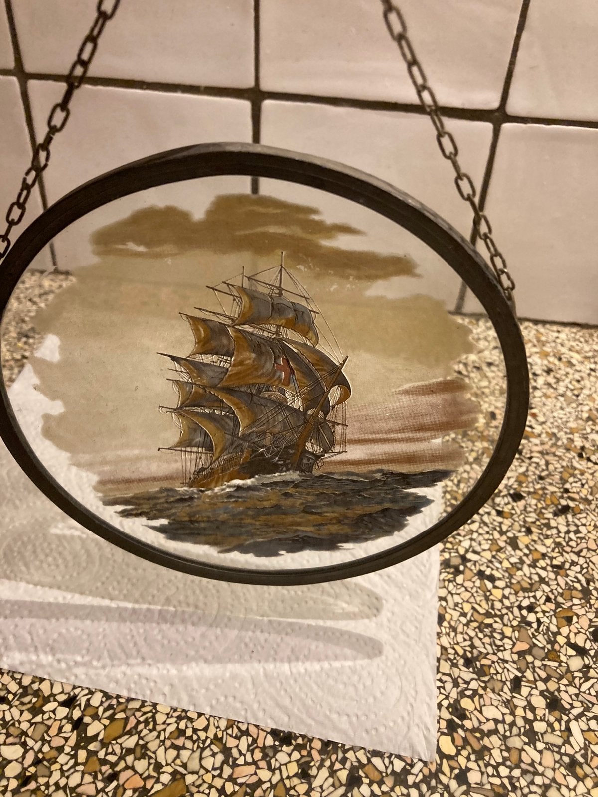 Mooie glas in loodhanger schip, Ophalen of Verzenden
