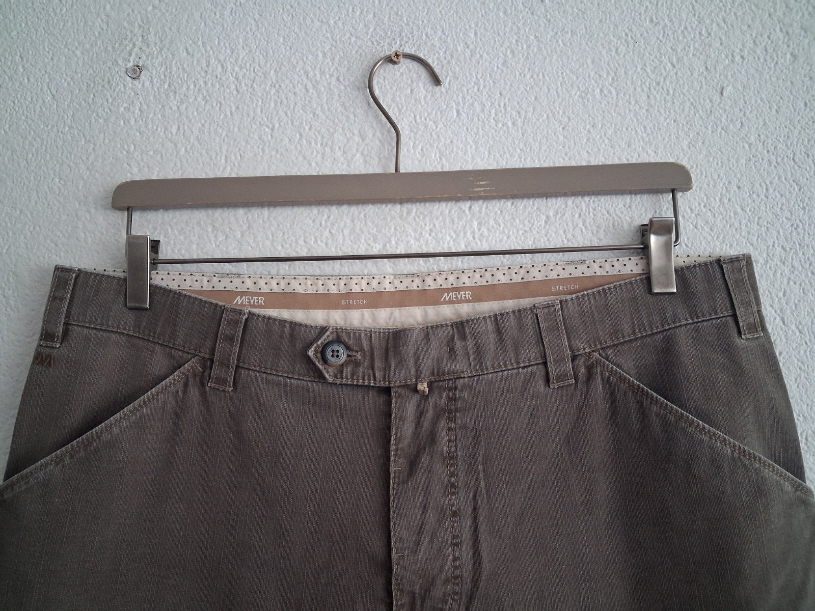 MEYER Stretch Chino Broek Maat 54 (L) Groen, Maat 52/54 (L), Ophalen of Verzenden, Zo goed als nieuw, MEYER