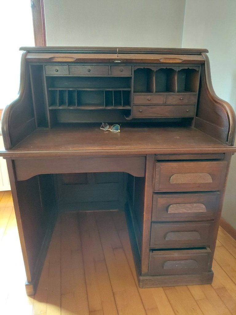 Rolluik Secretaire, eiken, t.e.a.b., Ophalen