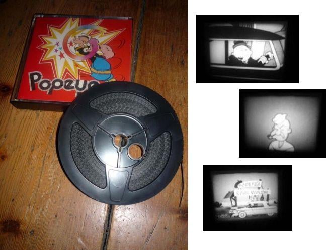 8mm film Popeye "Car Wash" - zw/w - geluid - 60mtr, Audio, Tv en Foto, Filmrollen, Ophalen, 8mm film