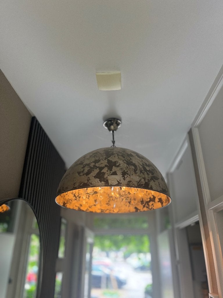 Stalen Hanglamp, Ophalen, Zo goed als nieuw, Plafondlamp, Natuurlijk materiaal