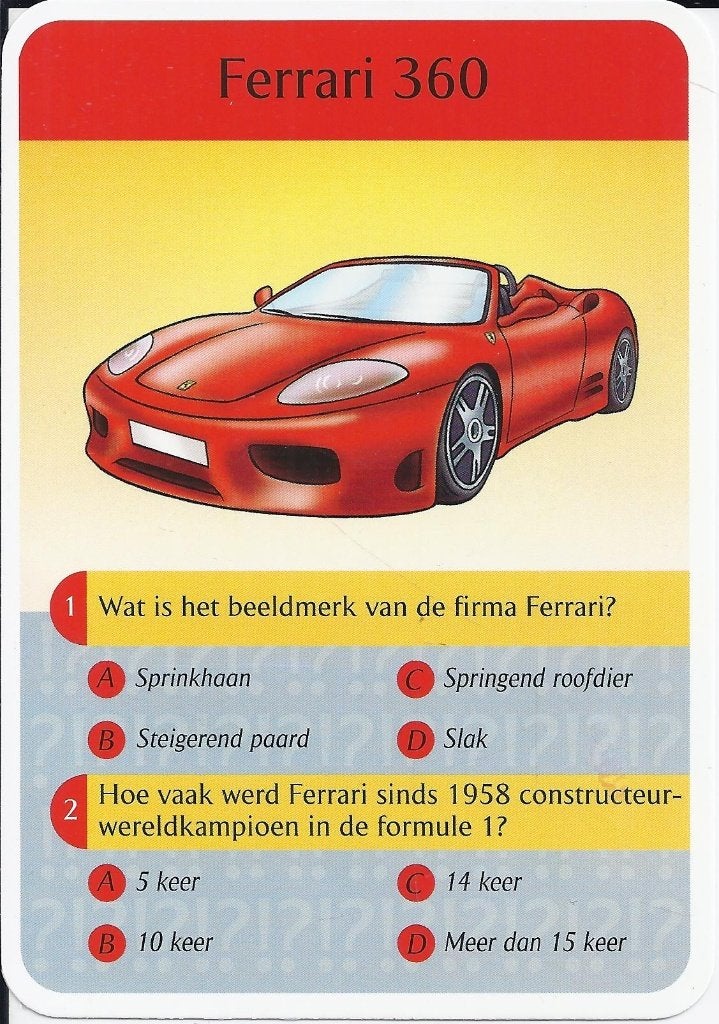 kw3594 verzamelkaartje ferrari 360, Ophalen of Verzenden, Zo goed als nieuw, Auto's