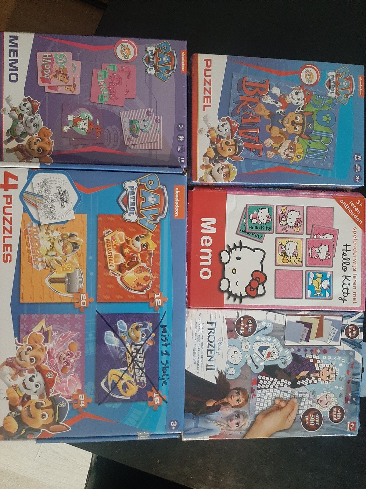 Diverse kinderpuzzels en spellen (Paw Patrol, Frozen, He, Kinderen en Baby's, Ophalen of Verzenden, Meer dan 50 stukjes, Gebruikt