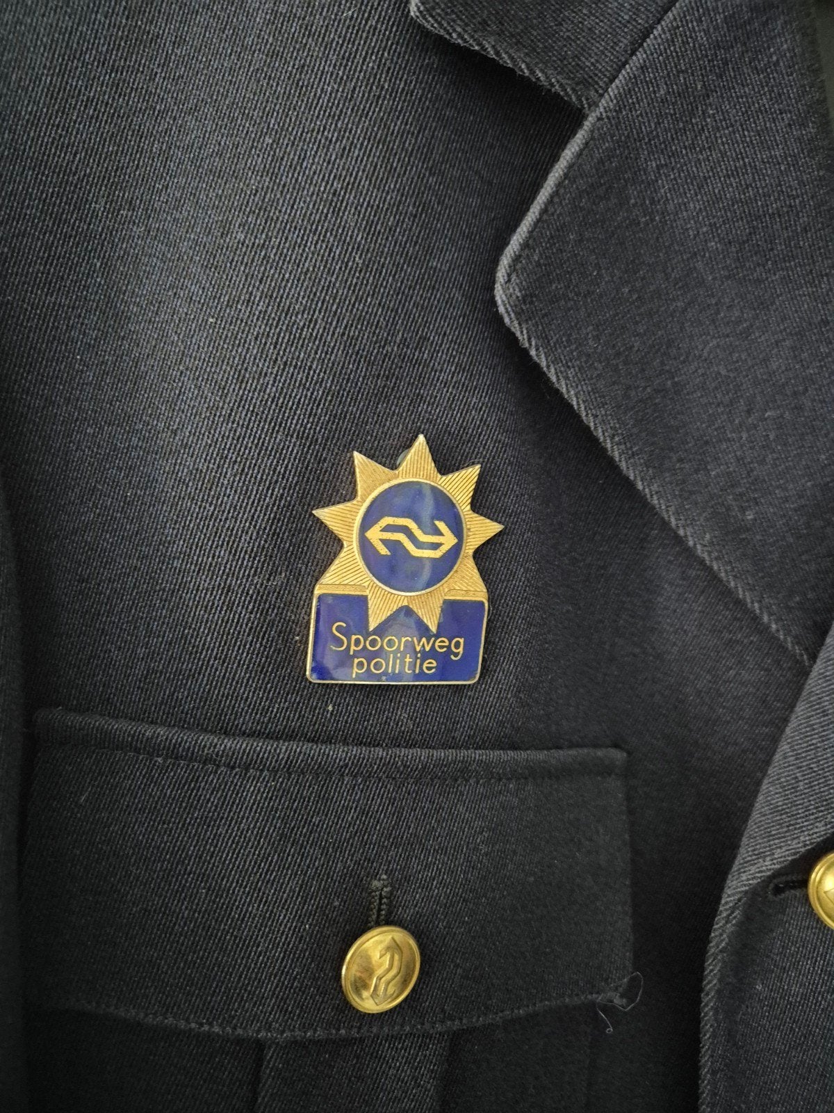 Vintage NS Spoorwegpolitie uniform jas, Ophalen of Verzenden, Overige soorten, Nederland, Overige typen