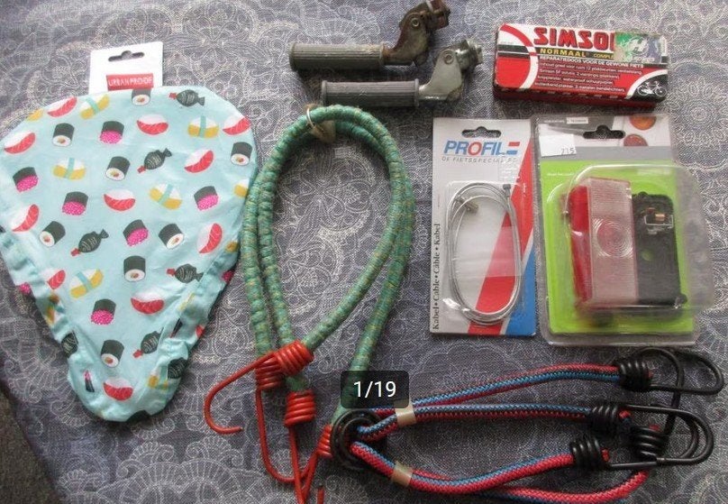 fiets: remkabel/ zadeldekje / reparatieset / lampen /stepje, Ophalen of Verzenden, Gebruikt
