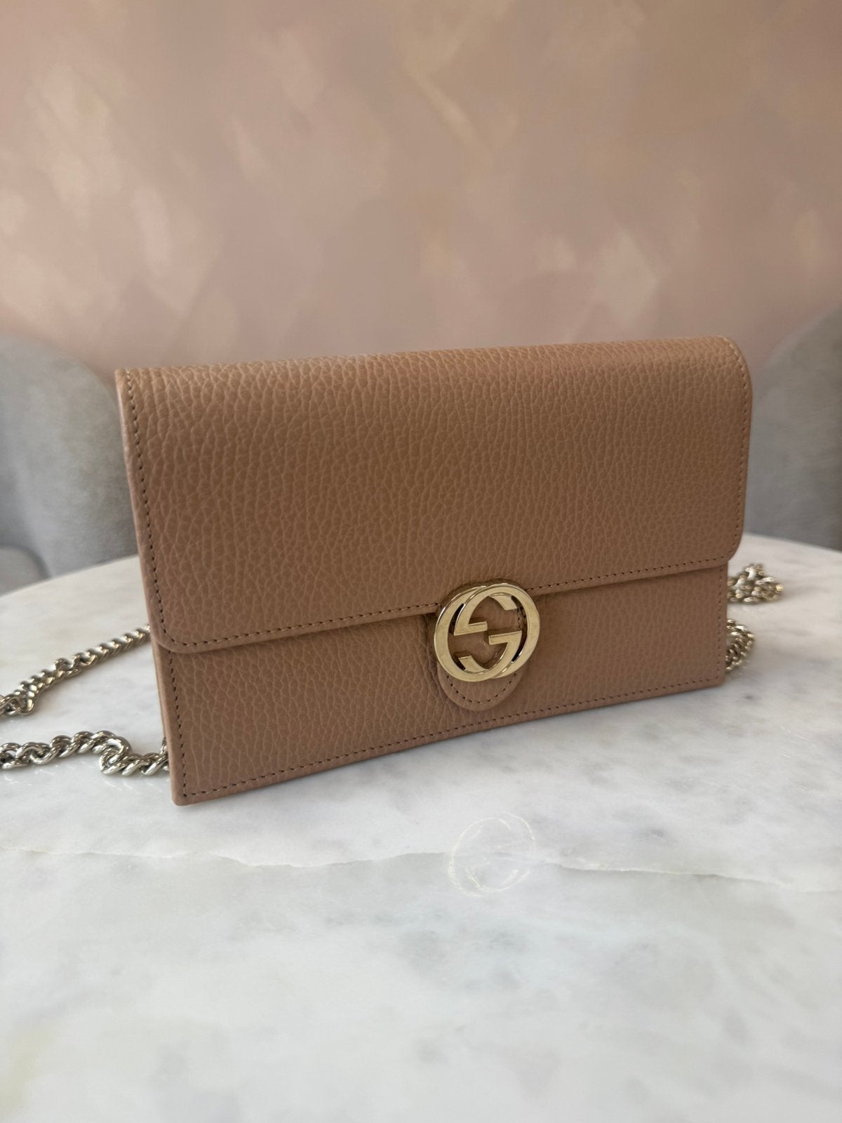 Gucci tas dames - orgineel met doos en bon, Ophalen of Verzenden, Zo goed als nieuw, Beige, Schoudertasje