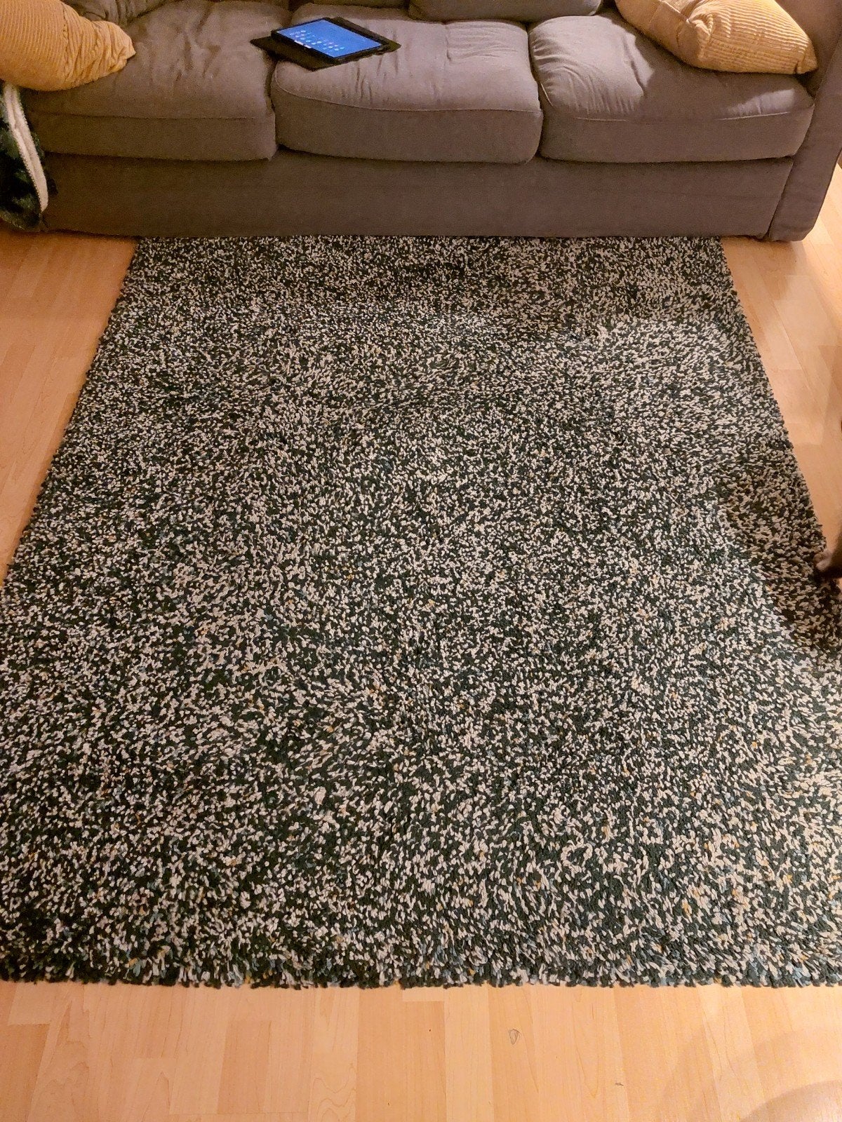 Vloerkleed groen blauw gespikkeld, Ophalen, 150 tot 200 cm, Modern gespikkeld, 200 cm of meer