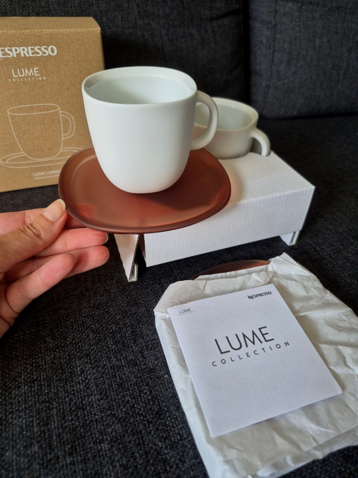 *Nieuw* Nespresso Lume Lungo Set - 2 porseleinen kopjes met, Overige merken, Nieuw, Ophalen of Verzenden, Modern