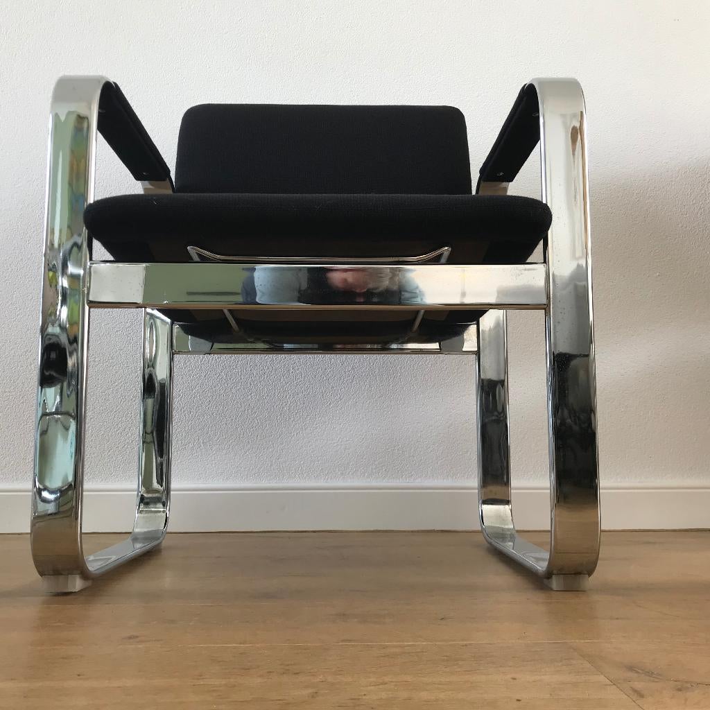 8 Eero Aarnio Silver Collection Mobel Italia vintage stoelen, Huis en Inrichting, Stoelen, Gebruikt, Twee, Zwart, Ophalen of Verzenden