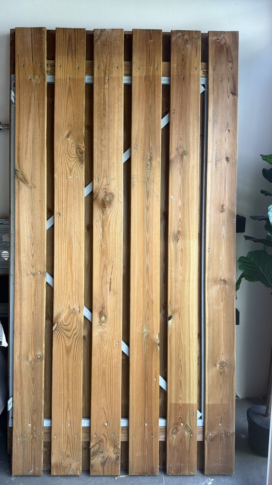 Houten tuin deur met metalen frame set van 2, Tuin en Terras, Tuinschermen, Ophalen, 100 tot 150 cm, 200 cm of meer, Nieuw