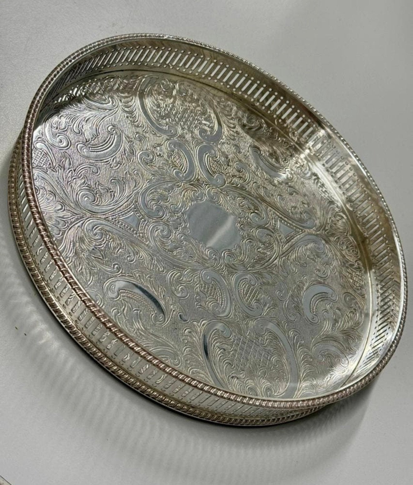 Cutlers Company Sheffield - Antiek verzilverd dienblad 1836, Ophalen of Verzenden