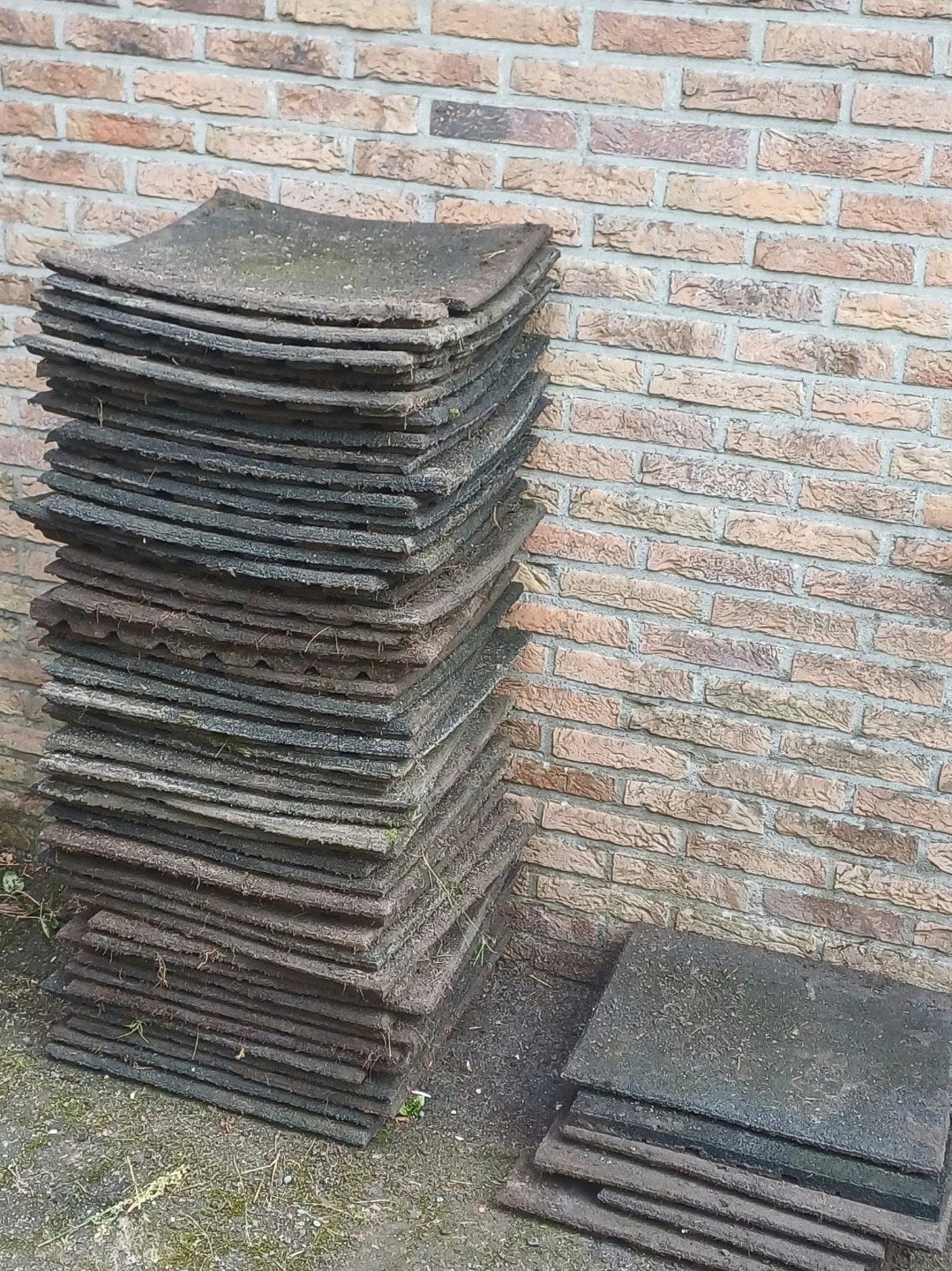 47x rubberen tegels 50x50, Tuin en Terras, Tegels en Klinkers, Ophalen, Gebruikt, Rubber, Overige typen