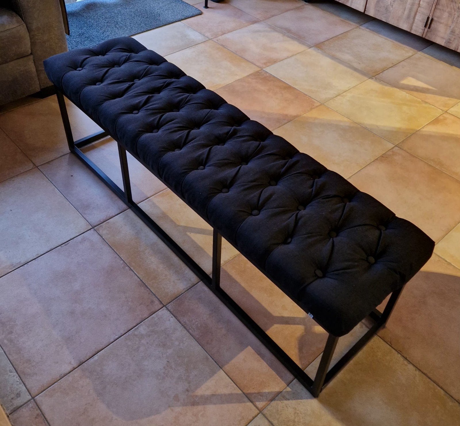Zwart voetenbankje/halbankje/poef!, Ophalen, Minder dan 50 cm, 125 cm of meer, Zo goed als nieuw