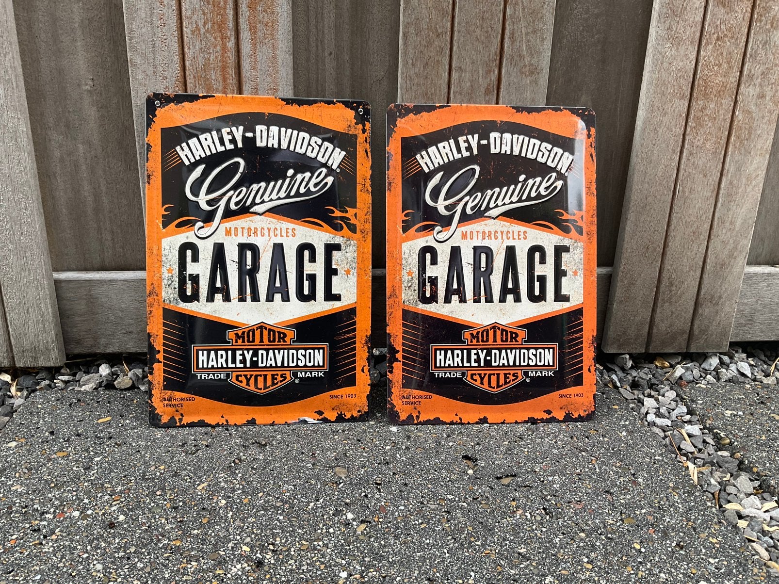 Harley Davidson Reclame Borden Vintage Garage  €20,-, Motoren, Ophalen, Nieuw