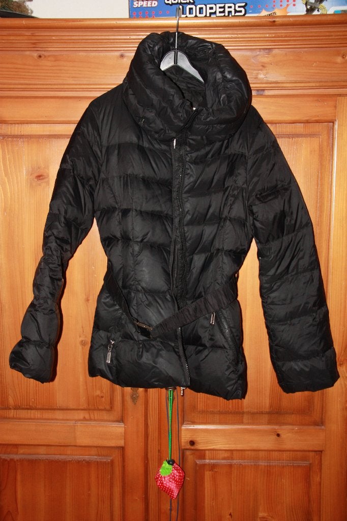 Dames Winter-jas, half lang Merk: "Benetton" (Bomber-Taille), Verzenden, Benetton, Zwart, Maat 46/48 (XL) of groter