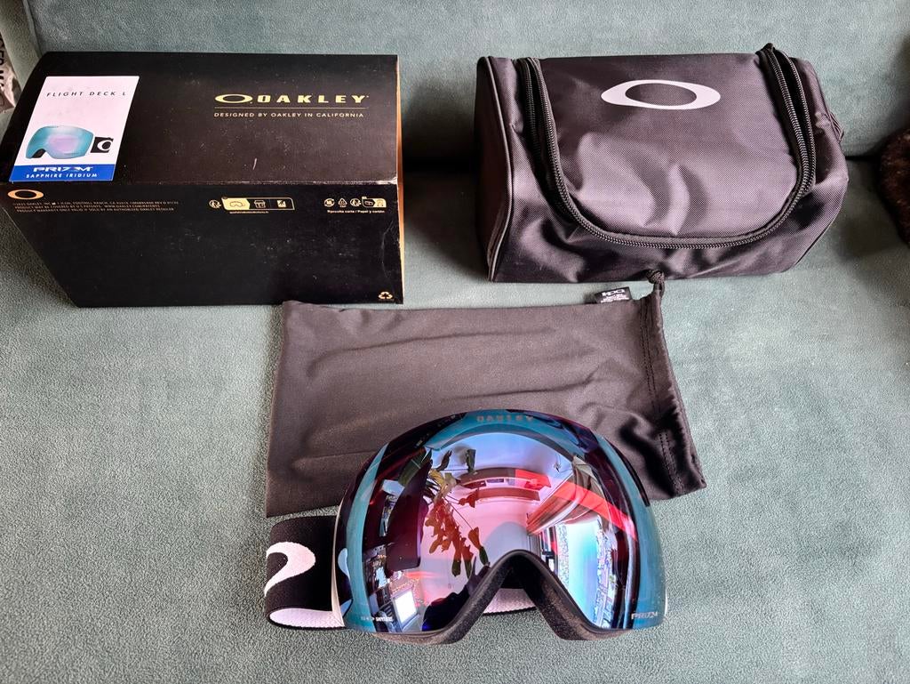 NIEUW! Oakley Flight Deck L - Prizm Sapphire Iridium Skibril, Ophalen of Verzenden, Nieuw, Maat 52/54 (L), Overige typen
