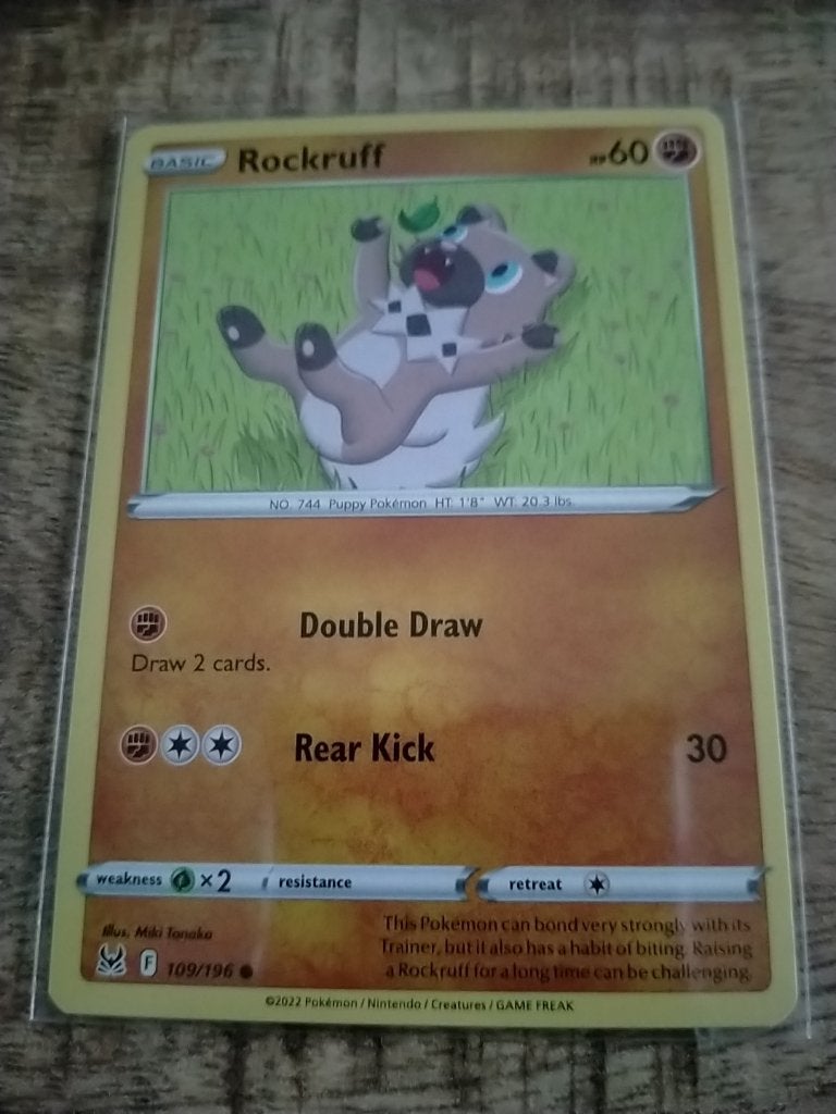 Pokemon Lost Origin , Rockruff 109/196, Verzenden, Zo goed als nieuw, Losse kaart