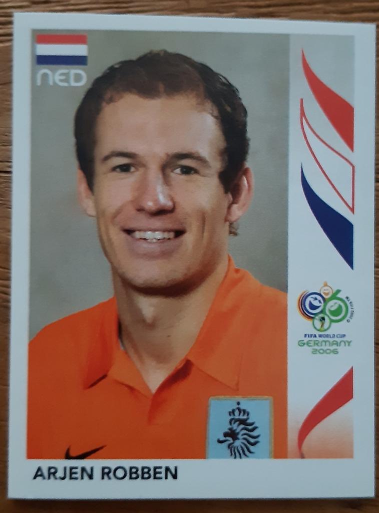 Panini Arjen Robben Nederland WK 2006 Duitsland, Verzamelen, Ophalen of Verzenden, Zo goed als nieuw, Buitenlandse clubs, Poster, Plaatje of Sticker