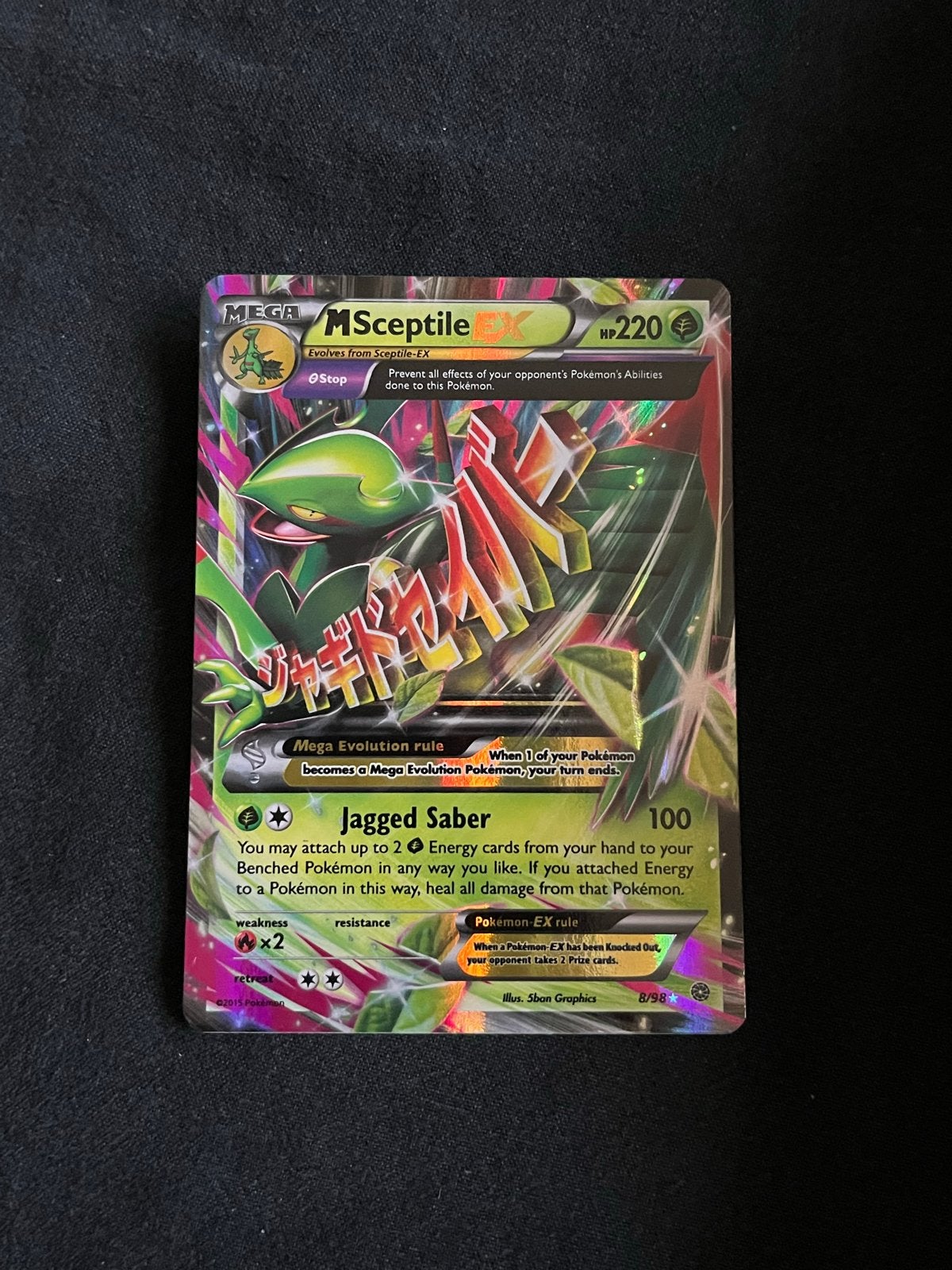 Mega Sceptile EX 8/98 Ancient Origins Pokémon Kaart NM, Ophalen of Verzenden, Zo goed als nieuw, Losse kaart, Foil
