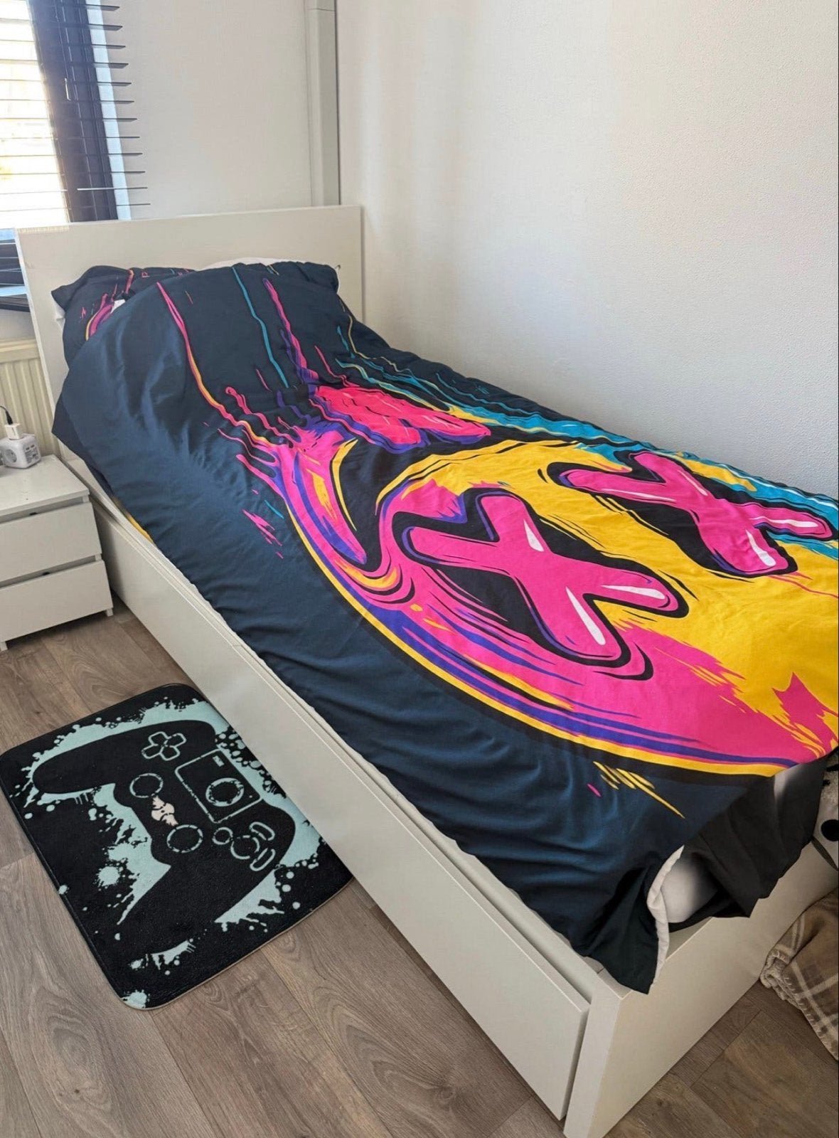 IKEA Malm bed wit met 2 lades en matras, Ophalen, Gebruikt, 90 cm, Eenpersoons