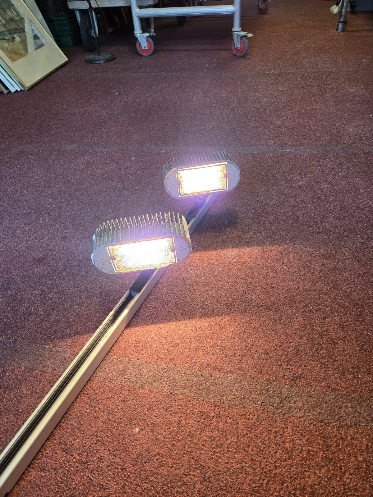 Rails met 2 Concord 300W/500W belichtingslampen - 190cm, Ophalen
