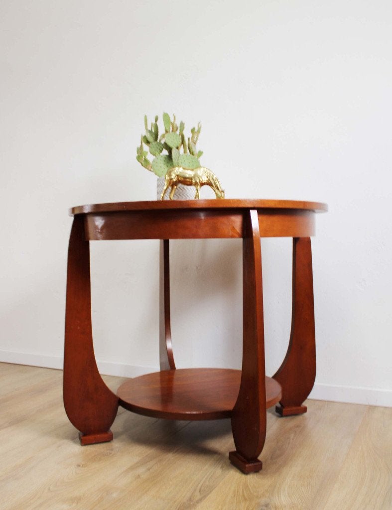 Amsterdamse School stijl tafel. Houten vintage bijzettafel, Antiek en Kunst, Antiek | Meubels | Tafels, Ophalen