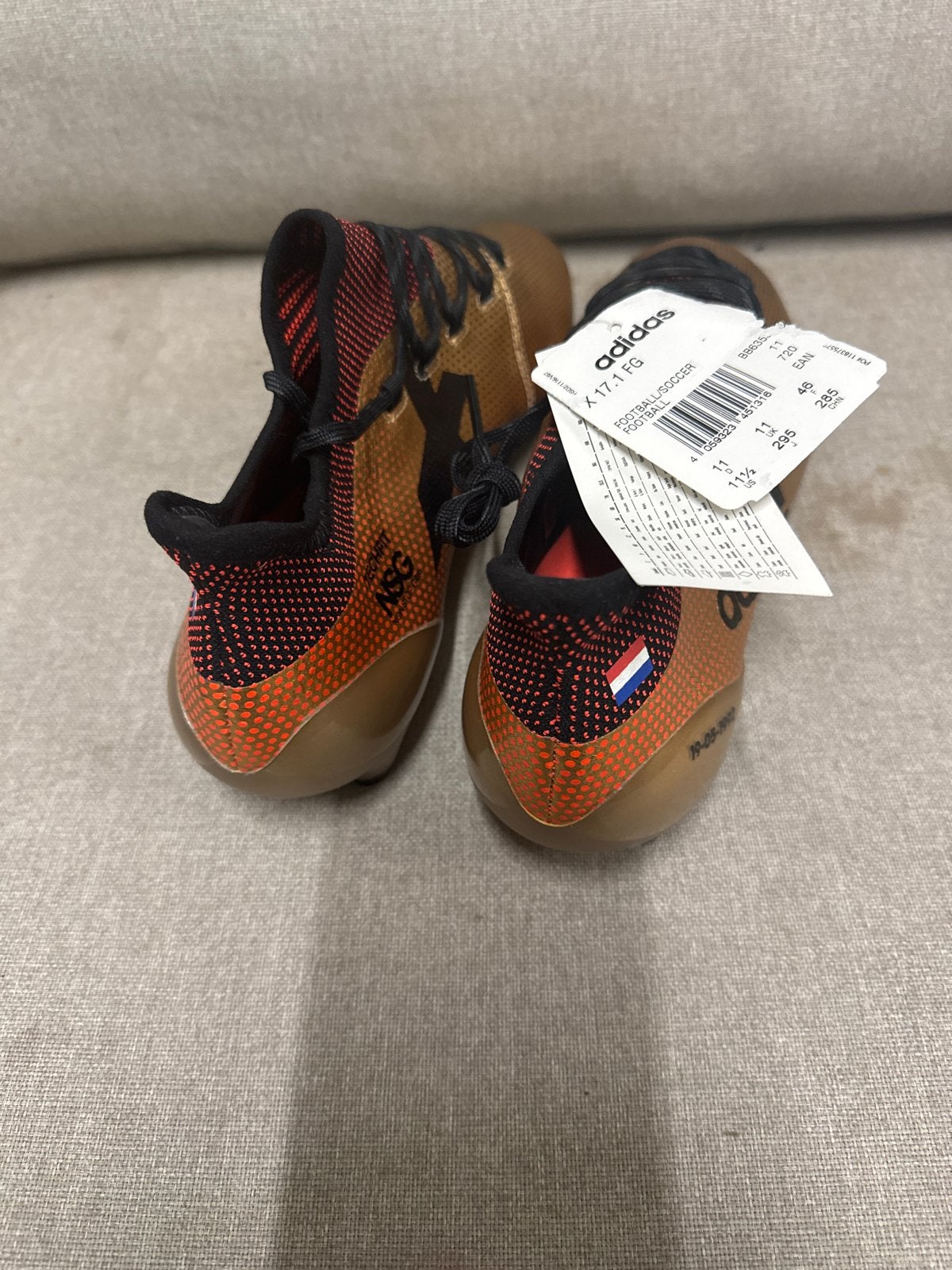 Adidas X 17.1 FG voetbalschoenen - Goud/Zwart - Maat 46, Ophalen of Verzenden, Nieuw, Schoenen