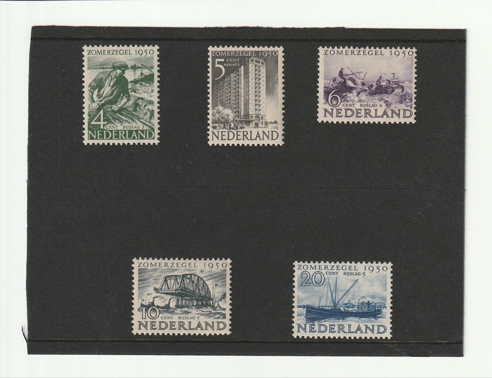 1950 serie NVHP 550#555 Zomerzegels postfris, Ophalen of Verzenden, Na 1940, Postfris