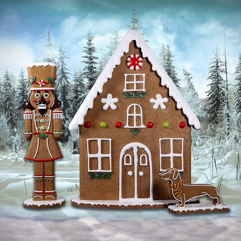 Gingerbread House - Kerstman - Santa - Hoogte 221 cm, Ophalen, HorecaBeelden, Nieuw, HorecaBeelden
