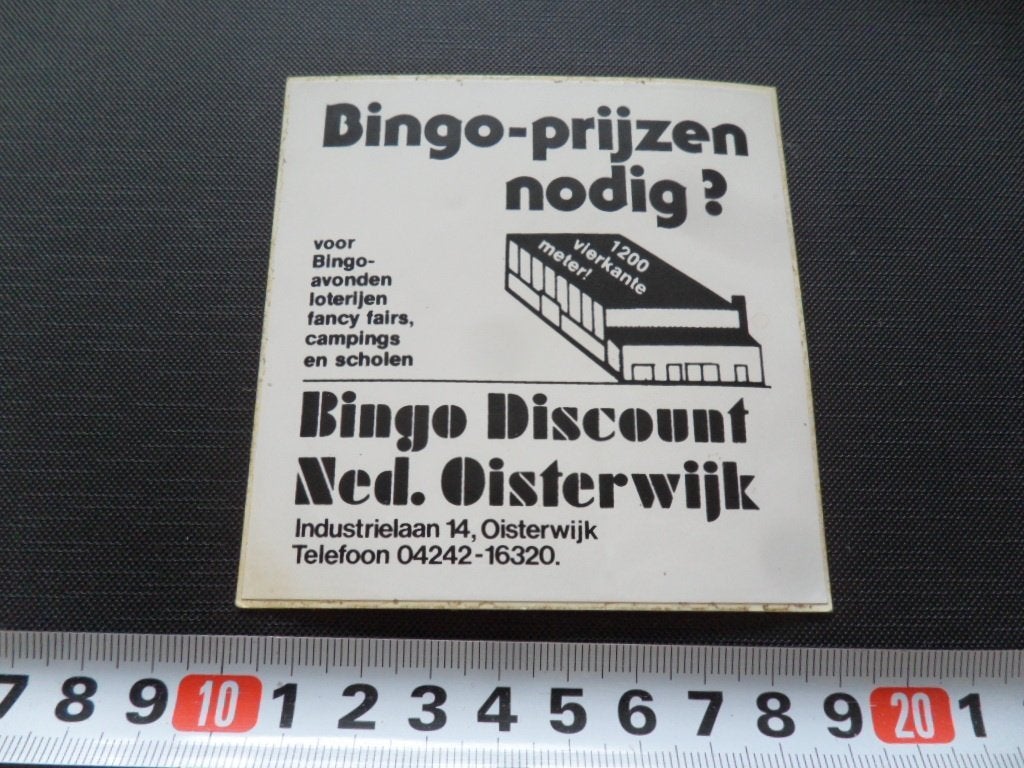 sticker Oisterwijk Bingo Discount Ned. Oisterwijk, Ophalen, Zo goed als nieuw