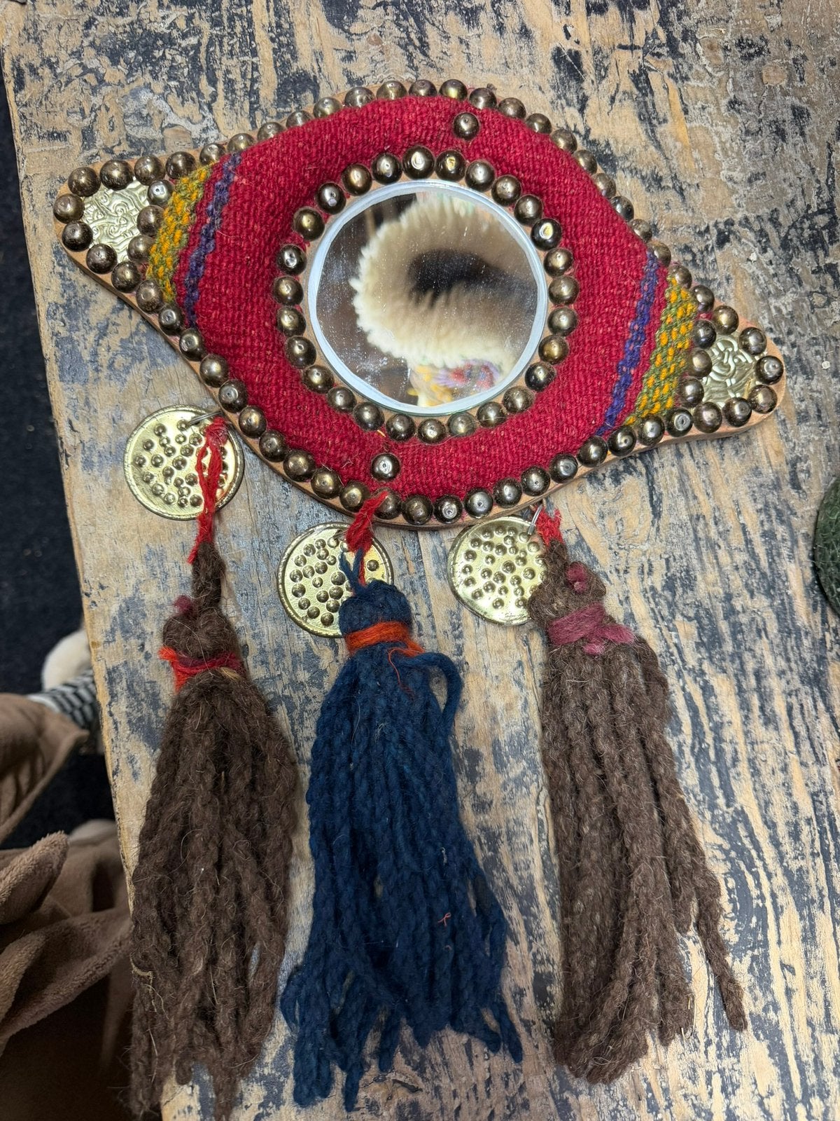 Vintage hanger kelim oog decoratie boho hippie afghaans, Antiek en Kunst, Ophalen