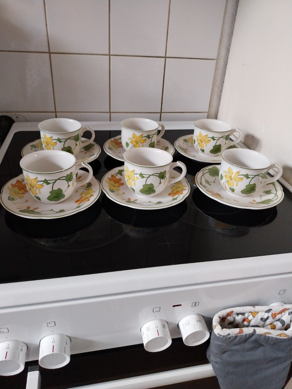Villeroy a boch geranium theekopjes, Ophalen of Verzenden