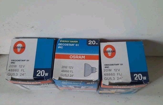 3x Osram Halogeen Lampjes 12V 20W GU5.3, Osram, Nieuw, GU5.3, Ophalen of Verzenden