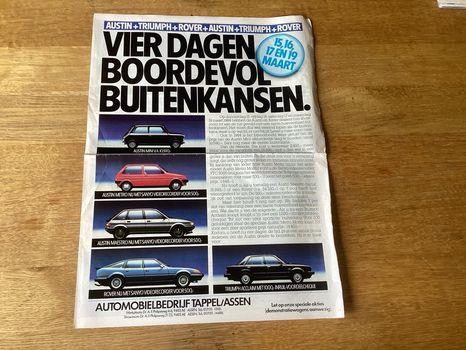 Originele Austin Rover krant uit 1984, Ophalen of Verzenden, Gelezen, Overige merken