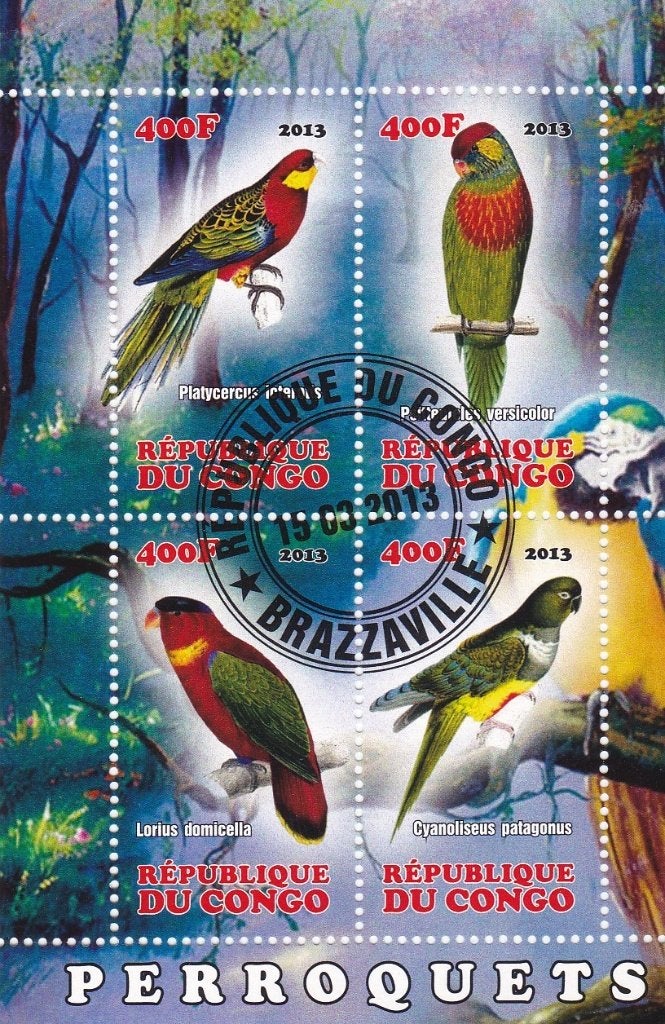 Vogels Republiek Congo, Postzegels en Munten, Ophalen of Verzenden, Gestempeld, Dier of Natuur