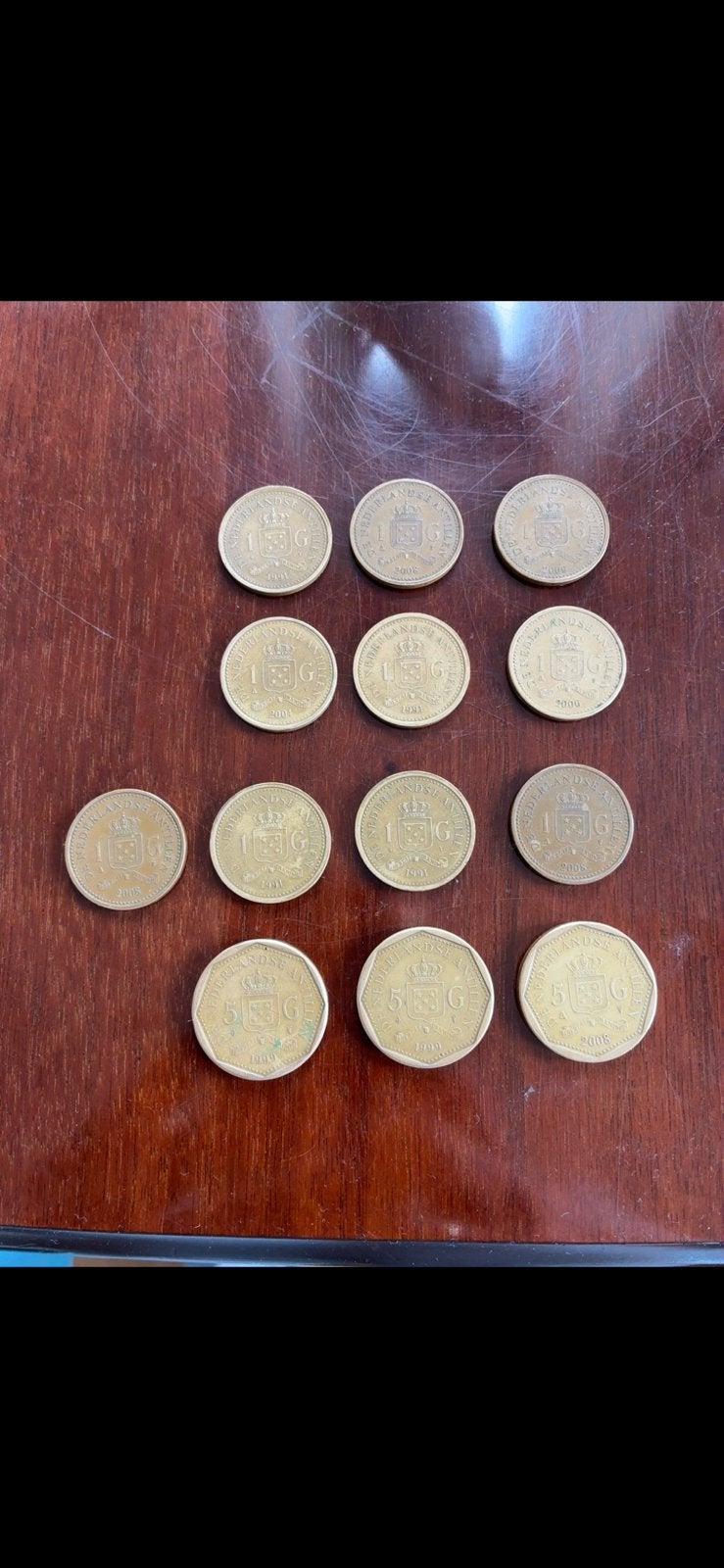 Nederlandse Antillen munten – Beatrix – 1 & 5 gulden, Ophalen, Nederland en Buitenland, Munten