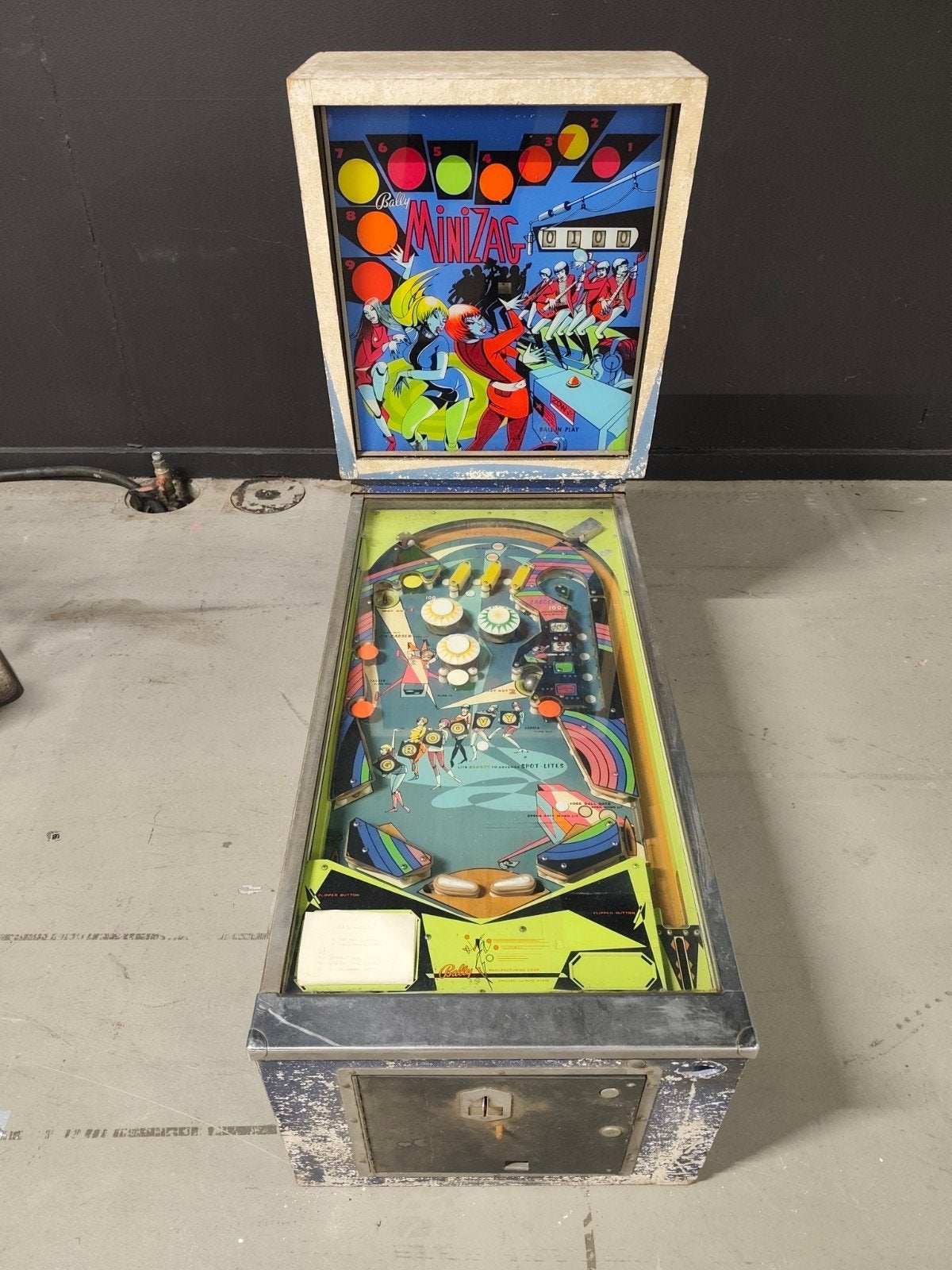 zeldzame Bally Mini Zag flipperkast, Gebruikt, Mechanisch, Bally, Ophalen of Verzenden