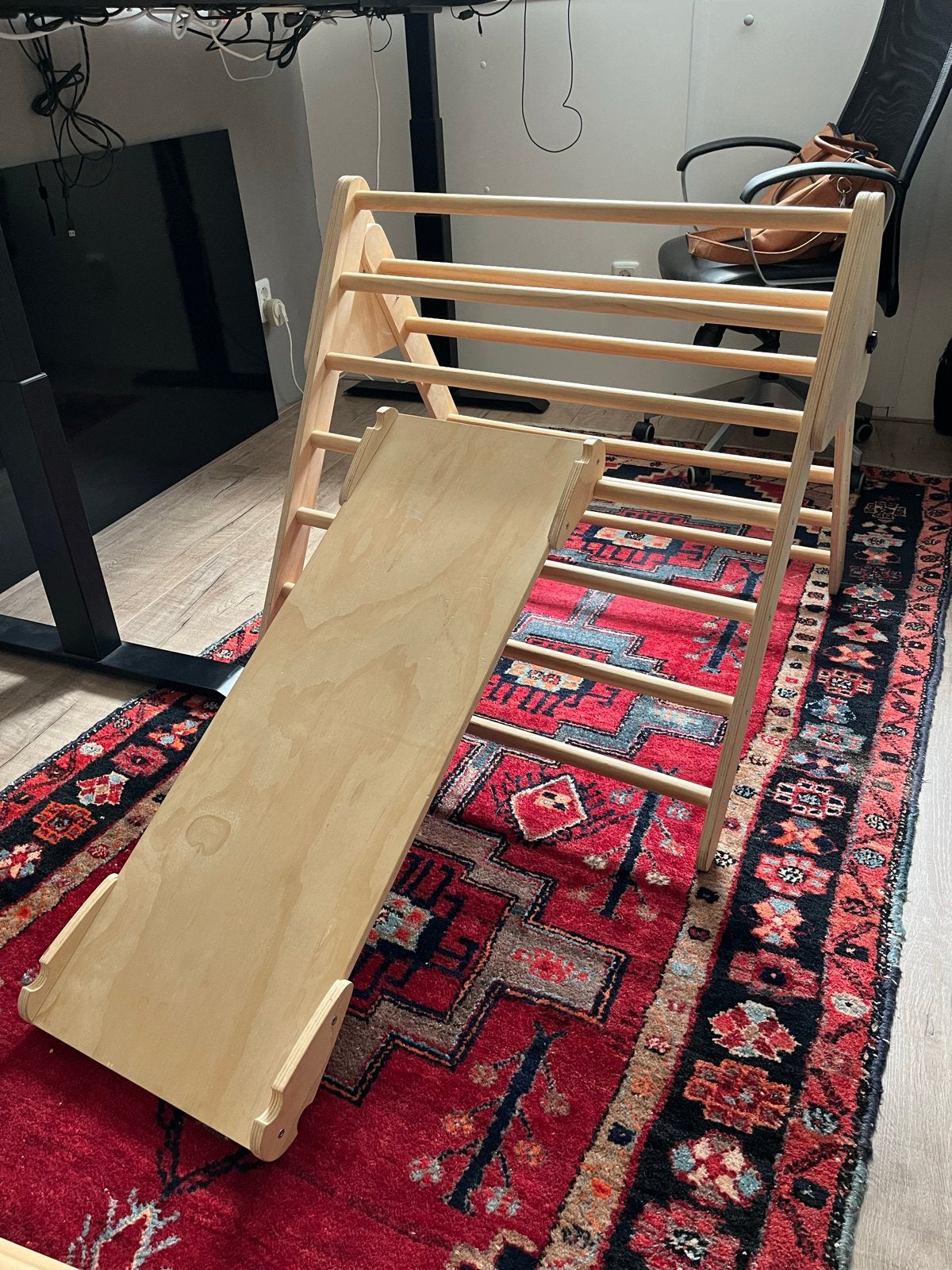 Montessori klimset: Pikler Driehoek + Glijbaan + Klimboog, Kinderen en Baby's, Speelgoed | Houten speelgoed, Ophalen, Zo goed als nieuw