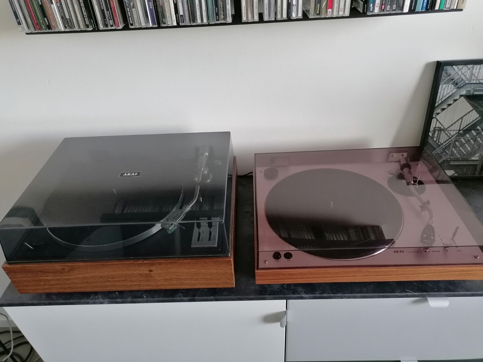 Akai AP-002 & AP-003 Platenspelers met nieuwe naalden, Ophalen, Gebruikt, Automatisch, Platenspeler