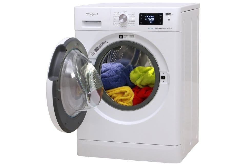 Whirlpool FFWDB 964369 Washer-Dryer Combo (9kg/6kg), Ophalen, 1200 tot 1600 toeren, Gebruikt, 8 tot 10 kg