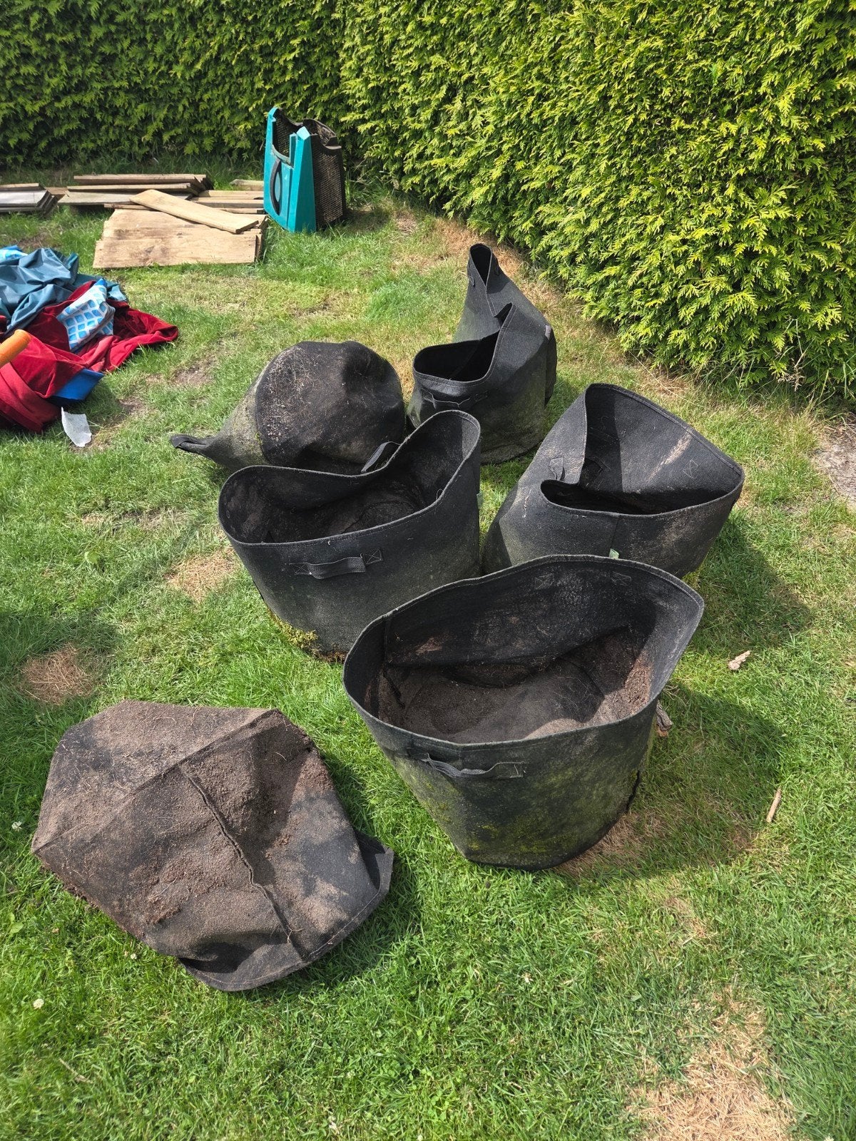 Zwarte stoffen plantenbakken/kweekzakken (6 stuks), Ophalen, Overige materialen, Gebruikt, Minder dan 60 cm